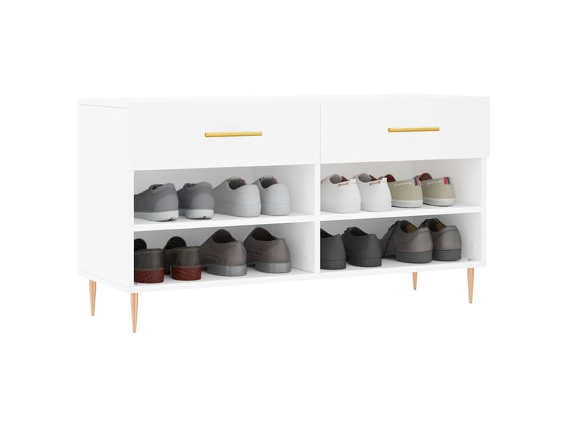  Banc à chaussures, meuble à chaussures blanc 102x35x55 cm bois d'ingénierie shl1832  - Conforama C