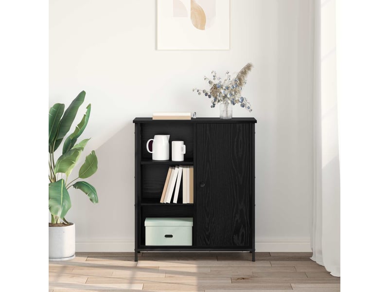  Buffet - bahut - meuble de rangement chêne noir 70 x 30 x 80 cm bois d'ingénierie  - Conforama D