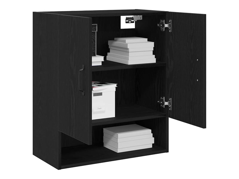  Meuble mural, meuble de rangement salon 60 x 30 x 70 cm bois d'ingénierie chêne noir  - Conforama C