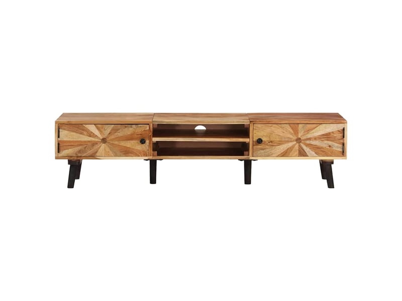  Meuble tv - banc tv - meuble de rangement 145x35x35 cm bois d'acacia massif  - Conforama A