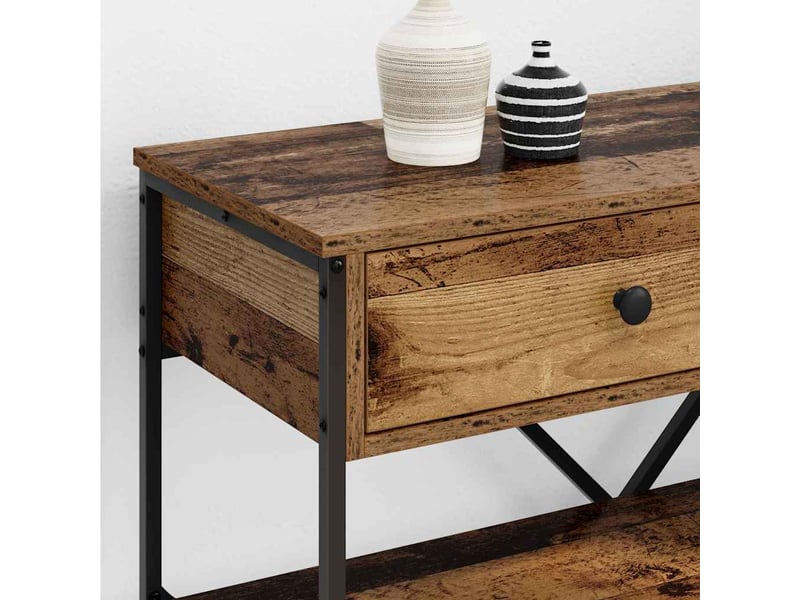 Table console - table d'appoint - table d' entrée avec tiroir marron 75 x 34,5 x 75 cm bois - Conforama D