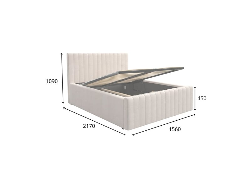  Lit coffre eloria 140x200 gris anthracite avec sommier relevable  - Conforama C