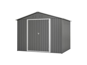 Abri de jardin en métal 8 x 6 ft, 240,4 x 192,3 x 191 cm, rangement extérieur avec double porte verrouillable et ventilation, gris