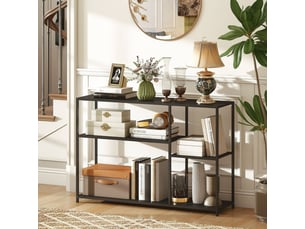 Table console 110x30x75 cm design industriel métal noir