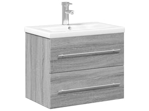 Armoire lavabo de salle de bain avec bassin intégré sonoma gris
