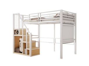 Lit mezzanine 90x200 cm MEUBLIV   coloris blanc