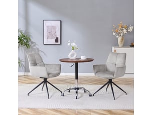 Lot de 2 chaise rotative 360°, chaise de salle à manger avec dossier large, accoudoirs enveloppants, gris+noir, métal