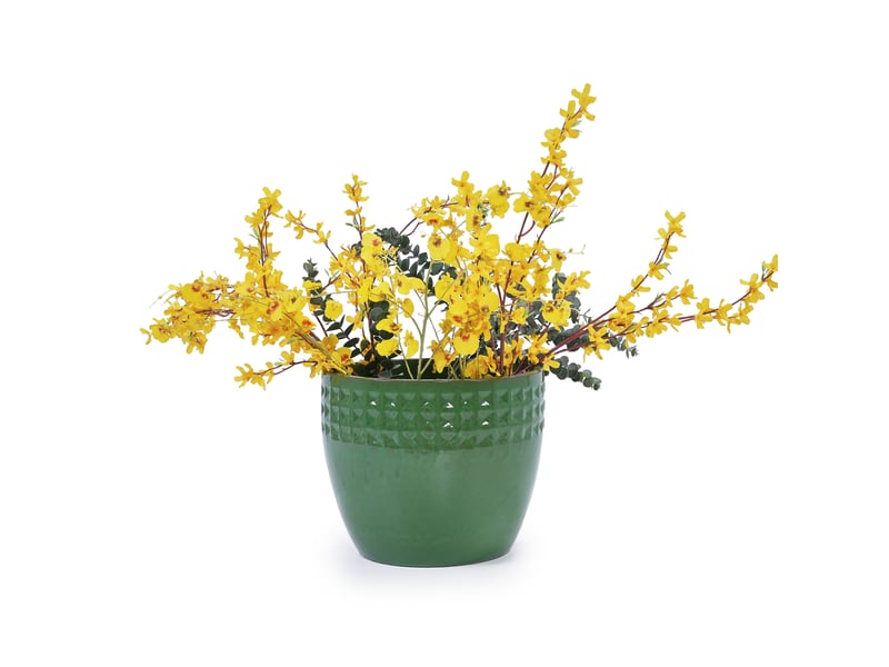  Lot de 3 pots de fleurs en céramique ø 38,130,522,9 cm – vert clair antique – trou de drainage intégré  - Conforama A