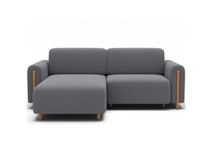Canapé d'angle convertible arvessa gris foncé tissu nid d'abeille – angle gauche
