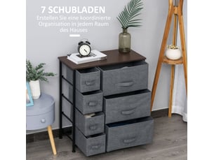 Commode 7 tiroir(s)    <strong>VIVRYN</strong> <strong></strong> coloris gris largeur 30 cm
