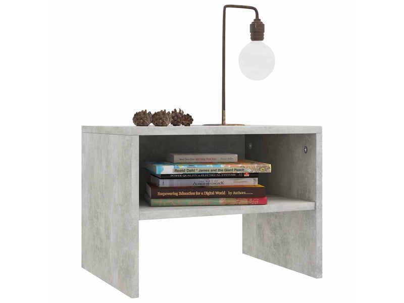  Lot de 2 tables de chevet - cabinet de chevet - table de nuit gris béton 40x30x30 cm bois ingénierie  - Conforama B