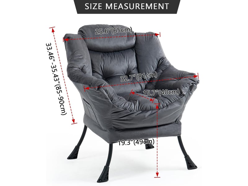  Fauteuil relax, soutien de la nuque, métal gris foncé  - Conforama E