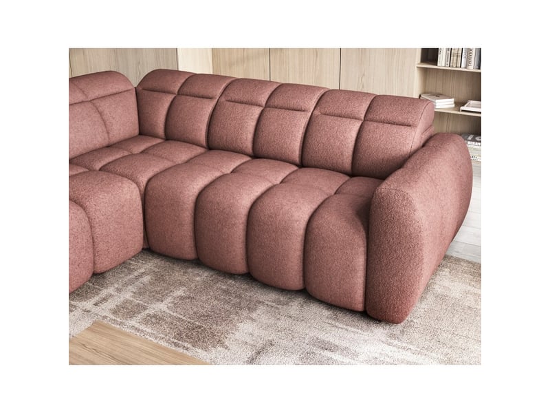  Canapé d'angle électrique ronda 4 places rouge clair – angle gauche  - Conforama C