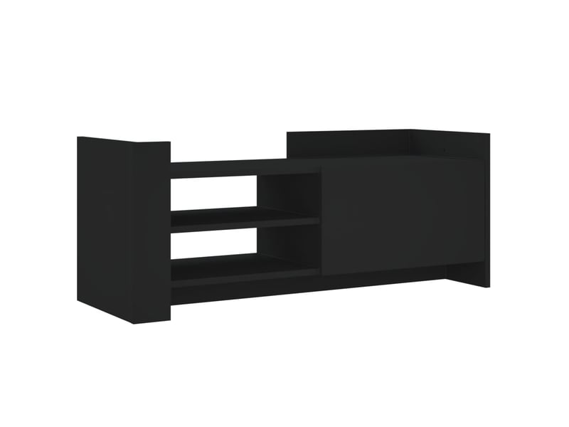  Meuble tv - banc tv - meuble de rangement noir 100x35x40 cm bois d'ingénierie  - Conforama A