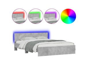 Lit 2 places 150x200 cm coloris gris