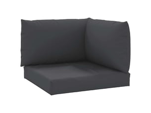 Lot de 3 coussins de palette, coussins de canapé noir tissu oxford cf59695