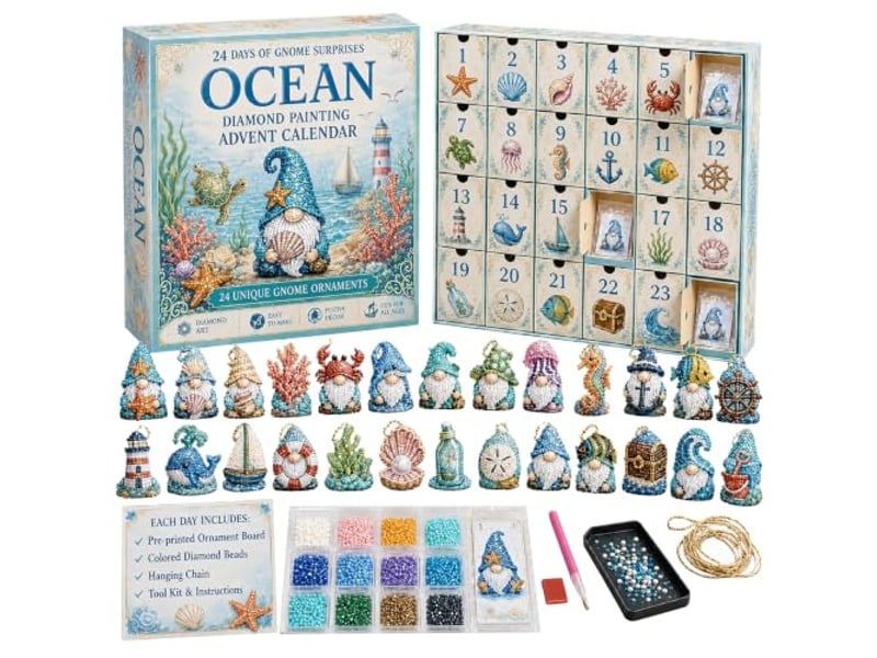  Calendrier de l'avent diamond painting 24 jours – pendentifs gnomes à réaliser soi-même-style 2  - Conforama A