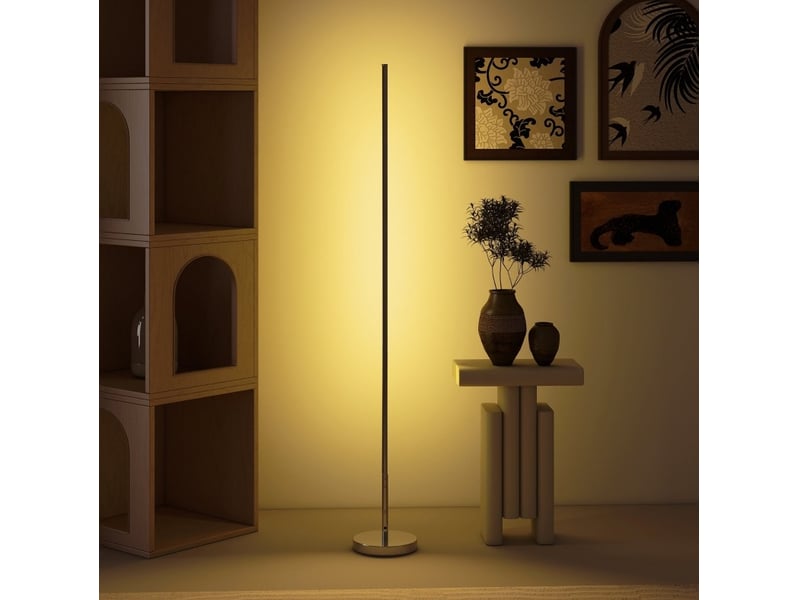  Lampadaire led 20 x 20 x 150 cm en aluminium à intensité et température réglables argenté chicfurn  - Conforama B