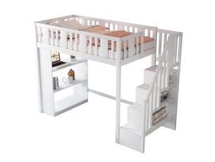 Lit mezzanine 90x200 cm <strong></strong> <strong></strong> coloris blanc