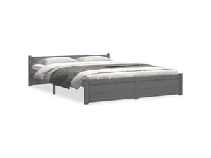 Lit 2 places 135x190 cm coloris gris