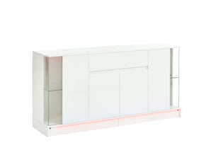 Vitrine coloris blanc 3 étagère(s) TCQPZ - 150 cmx75 cm