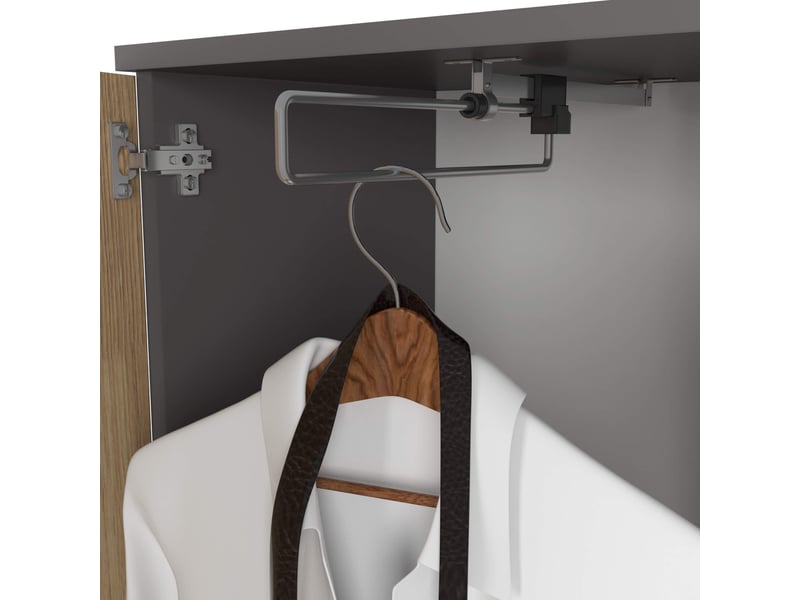 Ensemble de meubles d'entrée entro gris graphite, chêne artisan avec armoire et miroir 95 cm 3 portes 1 tiroir 7 étagères 95x35x183 cm Ensemble d'entrée ENTRO - Conforama D