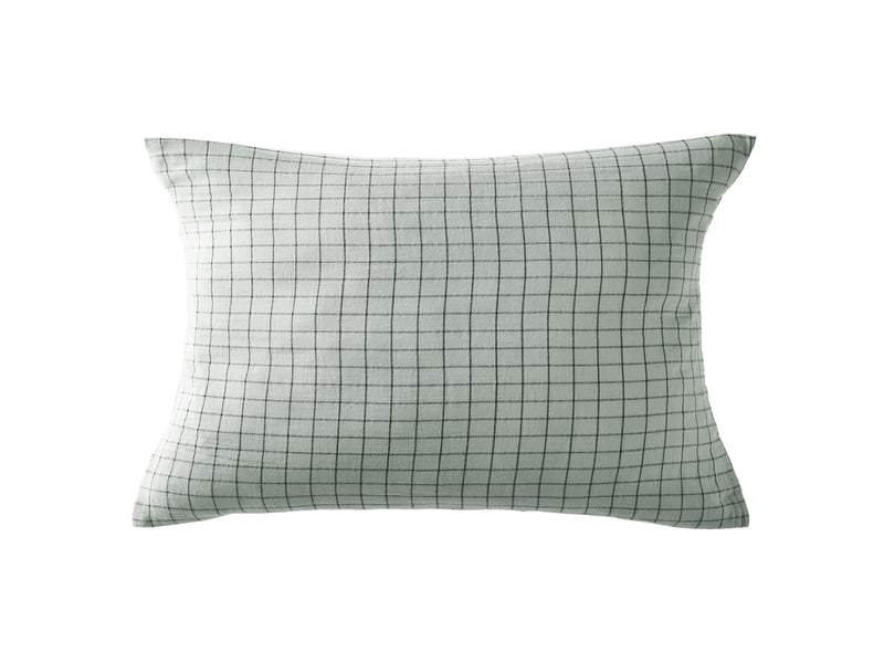  Taie d'oreiller 50x70 cm gaze de coton à petits carreaux eucalyptus PD20822 - Conforama A