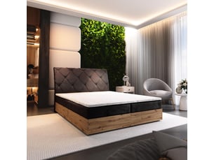 Lit avec rangement 180x200 cm <strong>MASSENO</strong> <strong></strong> coloris marron