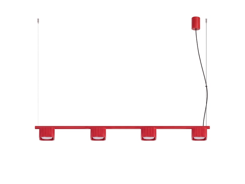  Lustre riff 4 rouge gx53 aluminium moderne 208x122x10cm SL.3090 - Conforama A
