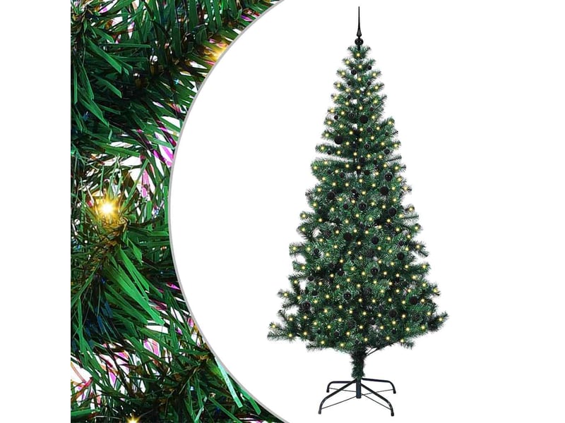  Sapin de noël - arbre de noël artificiel pré-éclairé vert 240 cm pvc et métal  - Conforama A