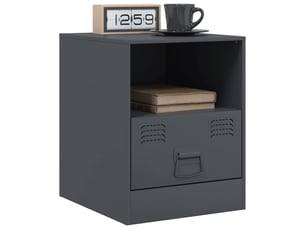 Lot de 2 tables de chevet - cabinet de chevet - table de nuit anthracite 34,5x39x44 cm acier