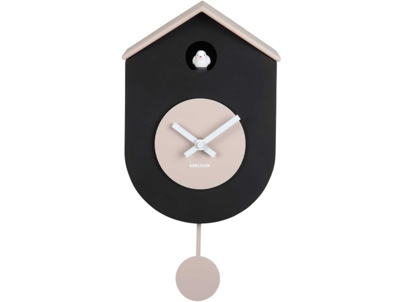  Horloge murale en abs grato cuckoo noir et gris clair  - Conforama C