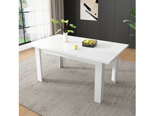 Table repas avec rangement 120 x 70 cm blanche evryae