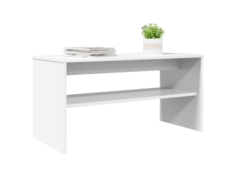  Meuble tv - banc tv - meuble de rangement 80 x 35 x 40 cm blanc bois d'ingénierie  - Conforama C