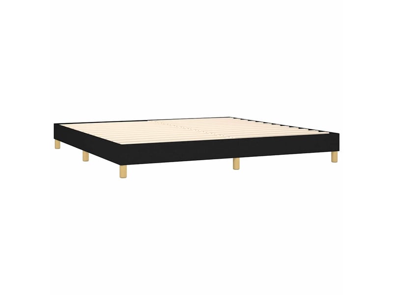  Lit double- lit adulte -  cadre de lit à lattes noir 200x200 cm tissu  - Conforama C