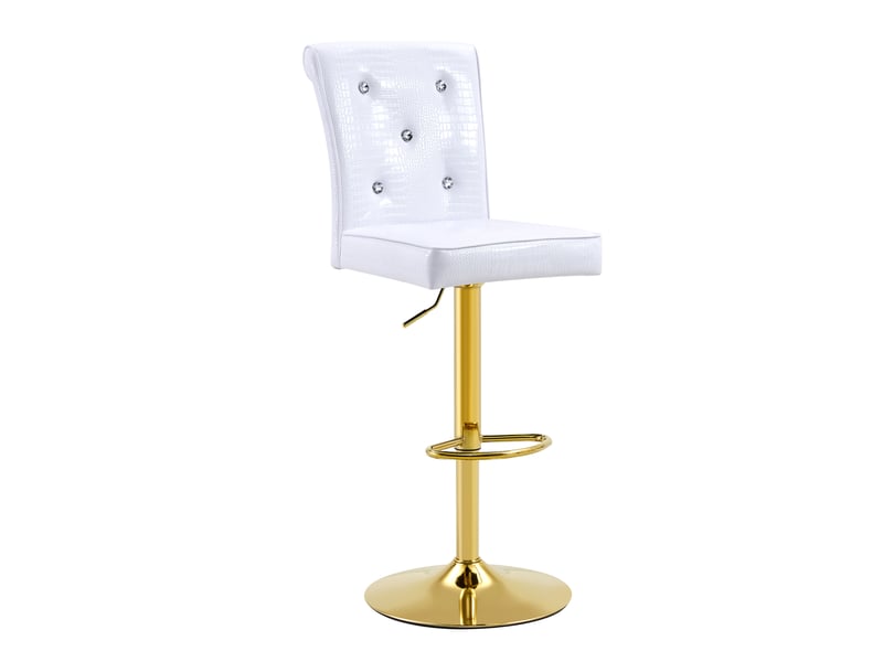  Lot de 2 chaises de bar réglables,style vintage,pvc,blanc  - Conforama A
