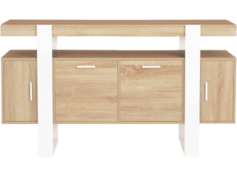 IDMarket Sideboard Detroit 140 Cm – Industriedesign, 4 Türen, Mit Nische, Aus Holz & Metall, Zum Selbstaufbau