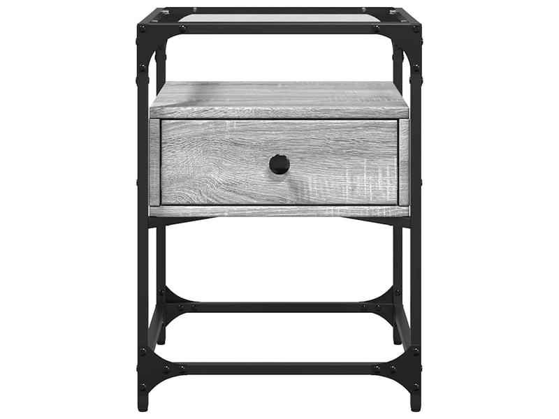  Lot de 2 tables de chevet - cabinet de chevet - table de nuit sonoma gris 40x40x55 cm bois ingénierie  - Conforama C