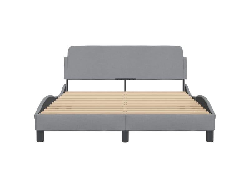  Lit double- lit adulte -  cadre de lit dover gris clair 135 x 190 cm tissu  - Conforama C