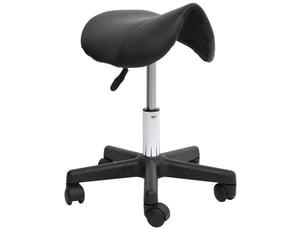 Tabouret de travail pivotant à roulettes, similicuir noir, réglable en hauteur, pour salon et bureau