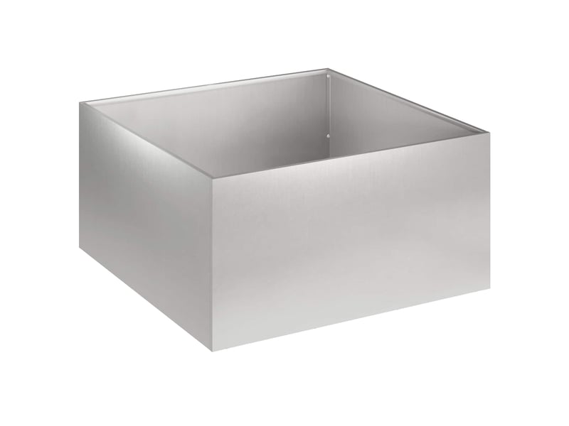  Jardinière - cache-pot de jardin argenté 40 x 40 x 30 cm acier inoxydable  - Conforama A