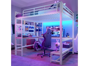 Lit mezzanine 140x200 cm <strong>SWEIKO</strong>  <strong></strong> coloris blanc