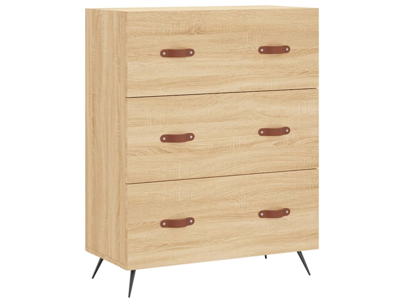  Commode chambre adulte, armoire à tiroirs chêne sonoma 69,5x34x90 cm bois d'ingénierie  - Conforama A