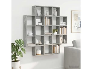 Étagère flottante, étagère murale gris béton 100 x 13 x 100 cm bois d'ingénierie cf42325