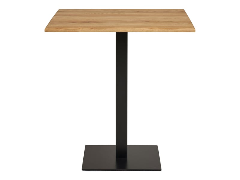Table bistrot lignano en rovere naturel avec base en métal noir 70x70x75 cm - Conforama A