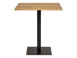 Table bistrot lignano en rovere naturel avec base en métal noir 70x70x75 cm