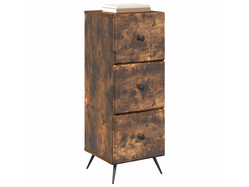  Armoire de rangement bureau, armoire à tiroirs chêne fumé 33 x 34,5 x 90 cm shl2246  - Conforama C