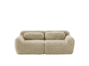 Canapé droit compressé fixe OKWISH  2 places Tissu kaki clair