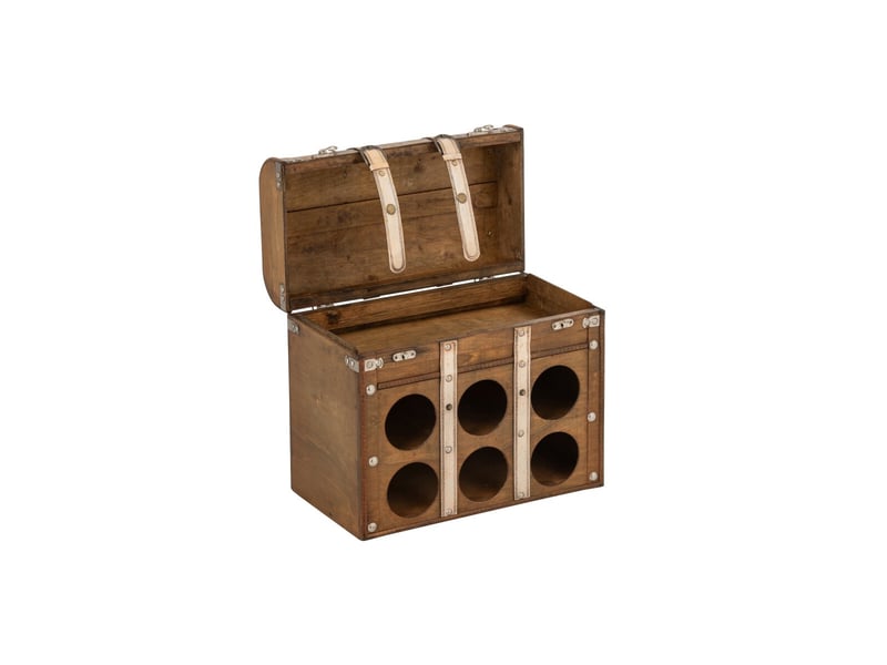  Porte-bouteilles malle antique 42cm marron  - Conforama B