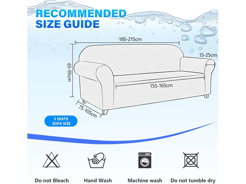  Housse de canapé imperméable 3 places avec accoudoirs 185-215cm  - Conforama B